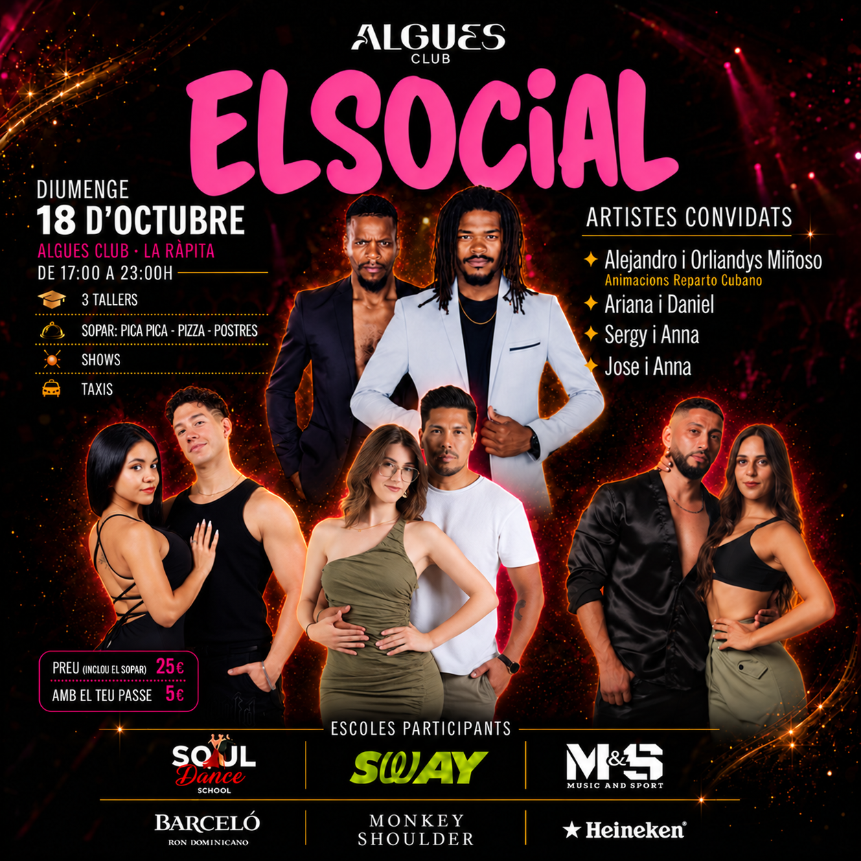 Cartel de El Social del 18 de octubre en Algues Club